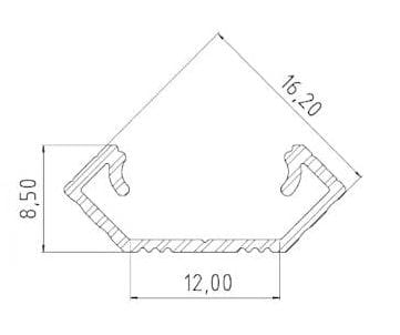 AL12-GLC2-AS-2020 aluminiowy profil LED