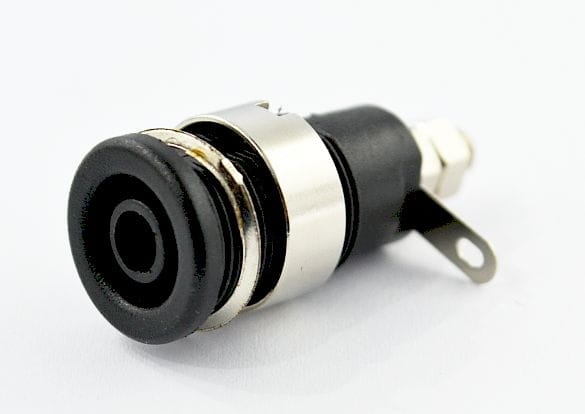 gniazdo bananowe bezpieczne czarne 4mm