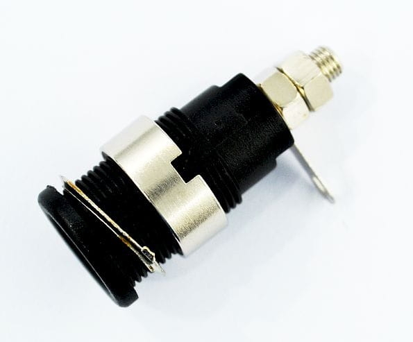 gniazdo bananowe bezpieczne czarne 4mm