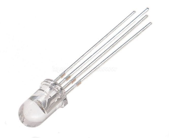 LED 5mm RGB przeźroczysta, wspólna anoda