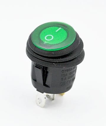 KCD5-G przełącznik kołyskowy okrągły zielony