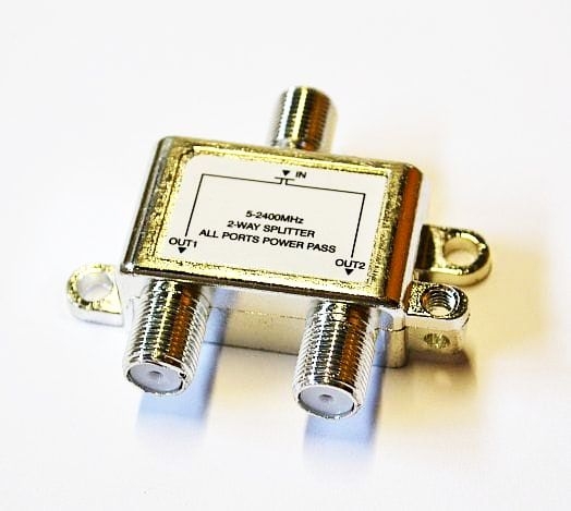 GS01-02 spliter - rozgałęźnik 2x F, częstotliwość 5-2400MHz