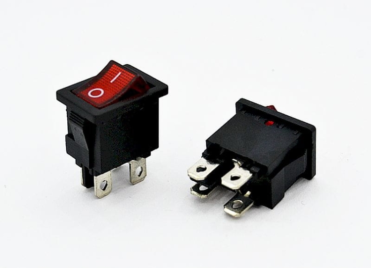 Przełącznik kołyskowy stabilny podświetlany zielony