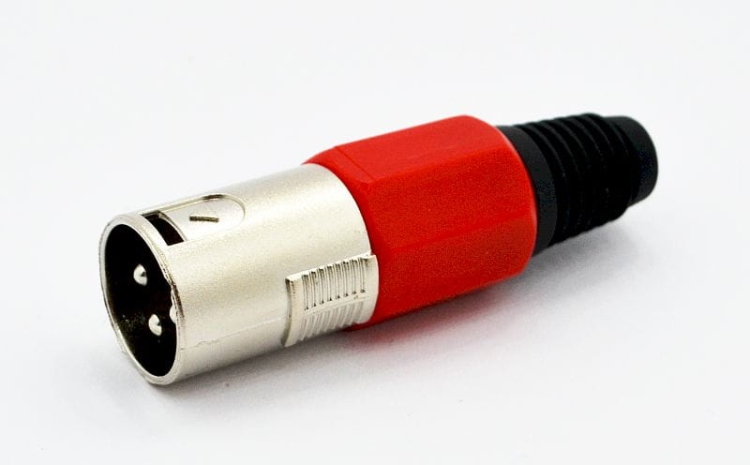 Złącze mikrofonowe wtyk XLR czerwony