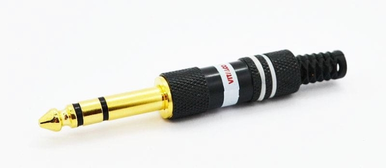 Wtyk Jack 6,3 stereo złoty biały
