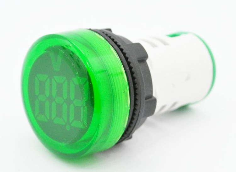Woltomierz panelowy LED zielon