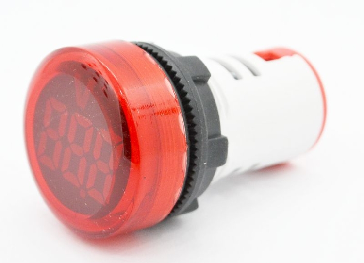 Woltomierz panelowy LED czerwony