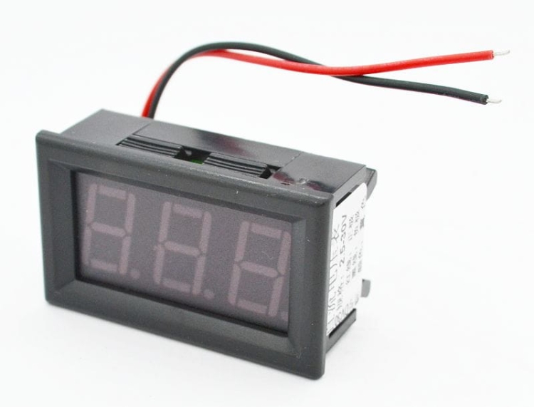 Woltomierz panelowy LED niebieski