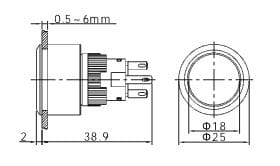 LAS1-AWY-11ZT/BL/12 przycisk stabilny, wymiar