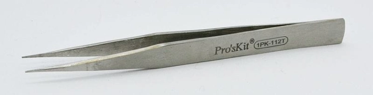 1PK-112T pęseta metalowa prosta - ostra