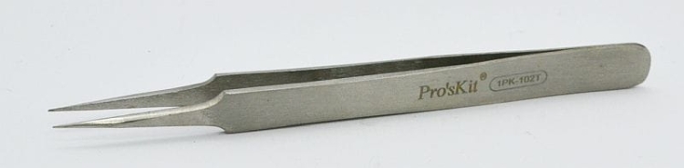 1PK-102T pęseta metalowa prosta ostra