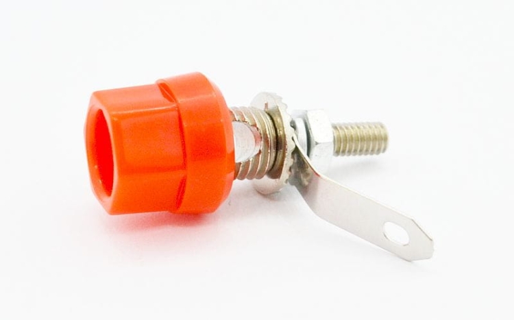 Gniazdo bananowe sześciokątne nikiel czerwone