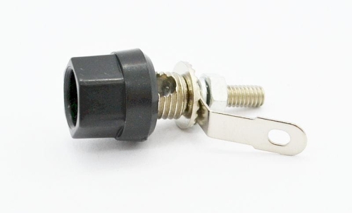 Gniazdo bananowe sześciokątne nikiel czarne