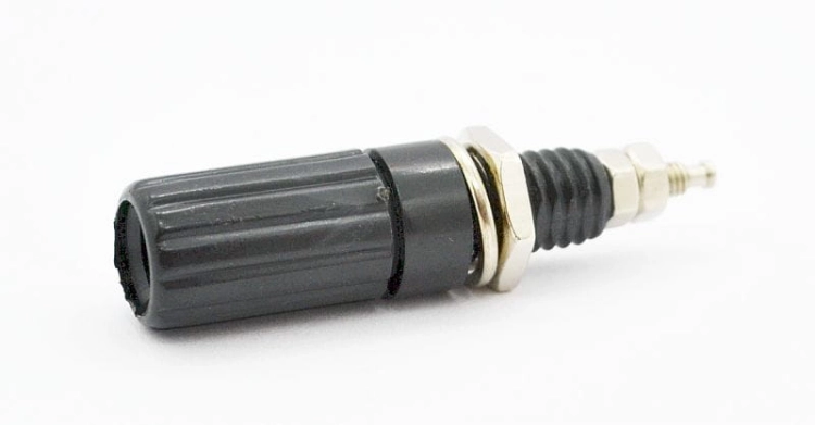 Gniazdo bananowe na panel długie II czarny