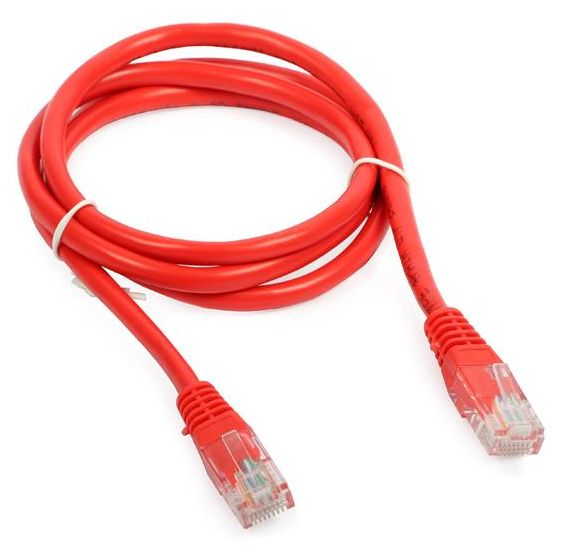 Patchcord RJ45 UTP 5e, długość 5m - czerwony
