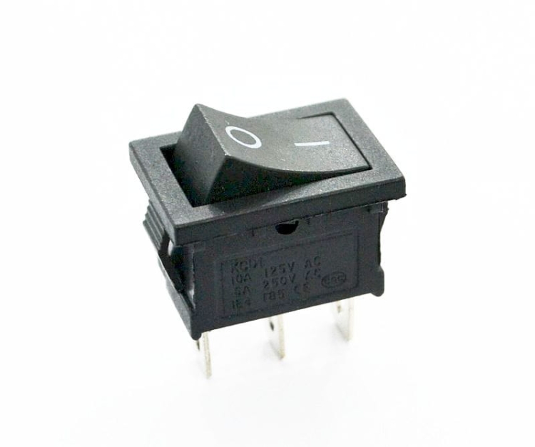Przełącznik kołyskowy stabilny czarny ON-OFF