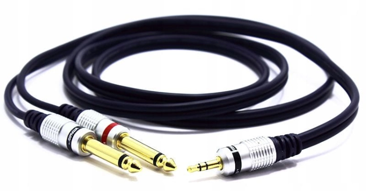 Przyłącze Jack wt. 3,5mm / 2x Jack wt. 6,3mm