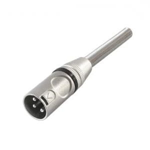 Złącze mikrofonowe wtyk XLR czarny z odgiętką