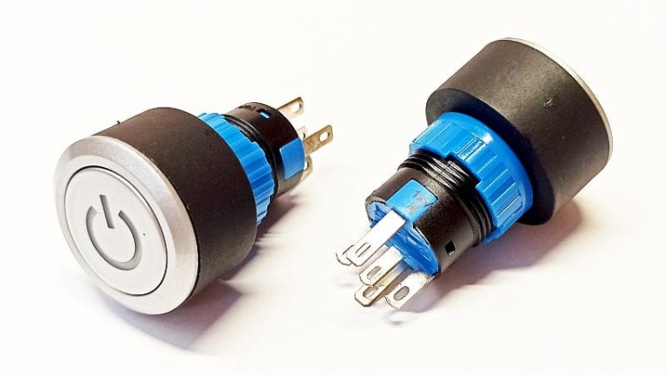 LAS1-AWY-11T/G przycisk chwilowy podświetlany zielony; oznaczenie POWER