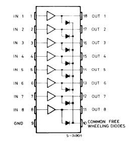 ULN2803 STM 8-kanałowy darlington driver wyprowadzenia