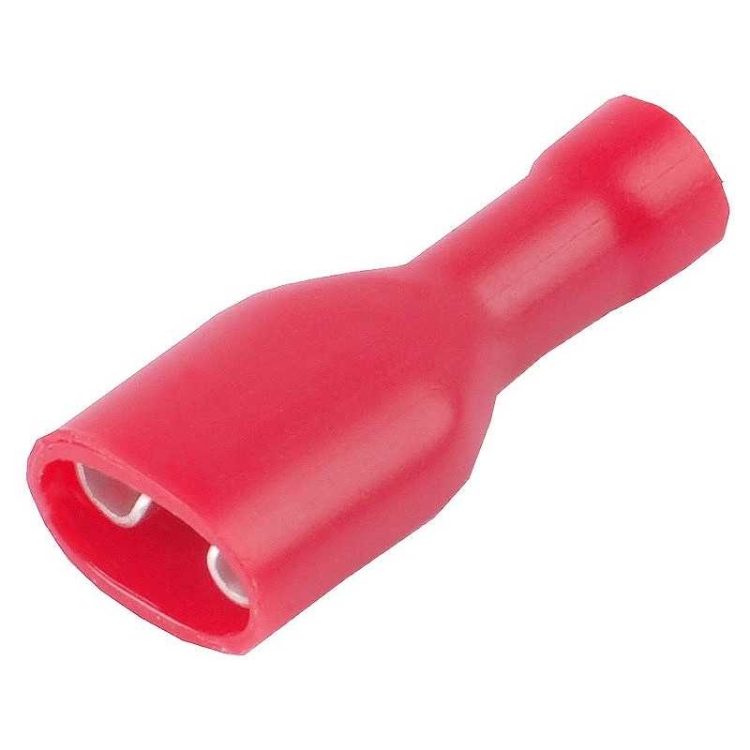 Konektor izolowany żeński czerwony 6,4x0,8mm