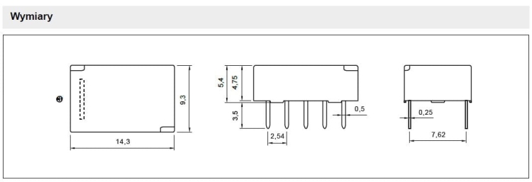RSM850B-6112-85-1024 przekaźnik elektromagnetyczny wymiary