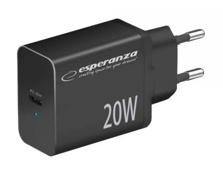 EZC104K szybka ładowarka sieciowa USB C, moc 20W, czarna.jpg