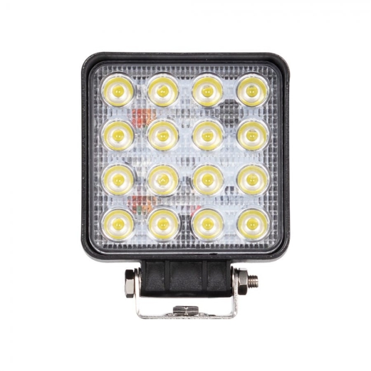 Lampa robocza 16x LED kwadratowa, mocowana na śrubę