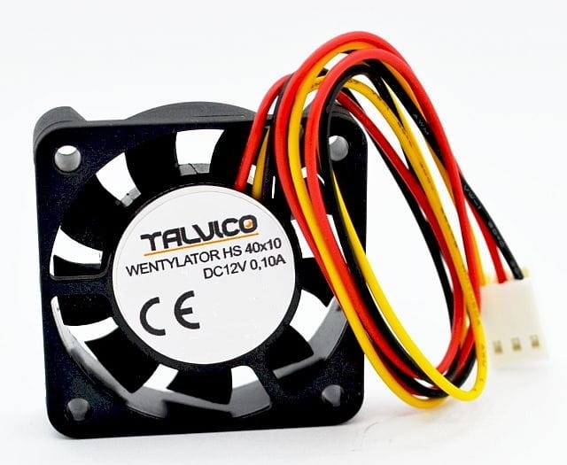 Wentylator osiowy 80x80x25mm, zasilanie 12Vdc, 3 przewody