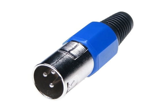 Złącze mikrofonowe wtyk na przewód XLR, 3 pin niebieski
