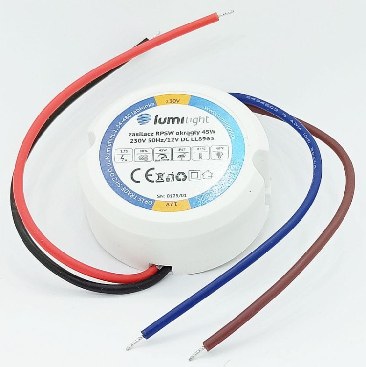 RPSW45W zasilacz dopuszkowy 12V