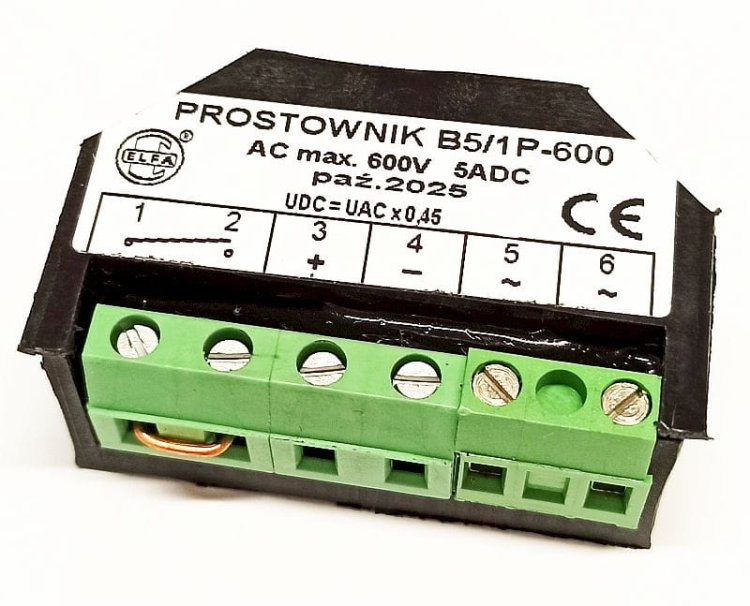 B5-1P/600 układ prostujący jednopołówkowy