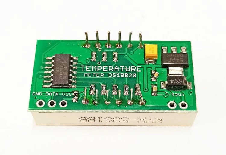 Termometr płytka LED niebieski, wyprowadzenia