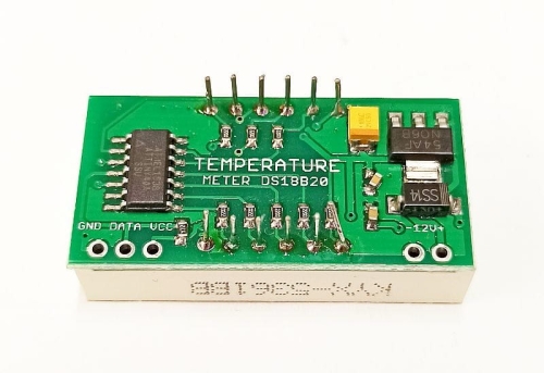 Termometr płytka LED czerwony, styki