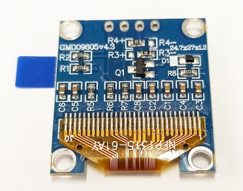 wyświetlacz OLED 128x64, I2C, żółty, wyprowadzenia