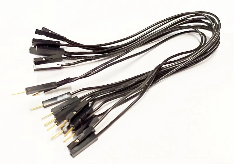 Zestaw 10szt kabli połączeniowych męsko-żeńskie, czarny