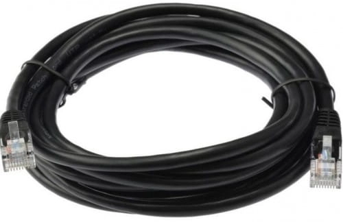 Patchcord FTP czarny, kat. 5e, długość 1m