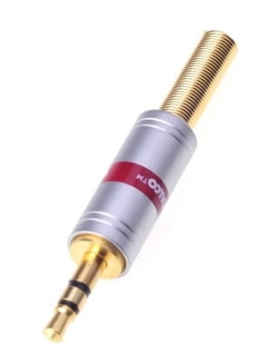 Wtyk Jack 3,5mm stereo  montowany na przewód - złoty