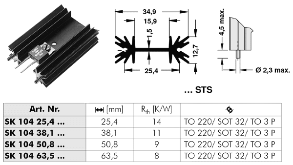Radiator aluminiowy SK104-50STS