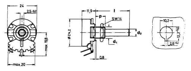 Potencjometr obrotowy drutowy liniowy 5K