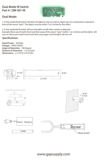 Sensor IR włącznik do taśm LED