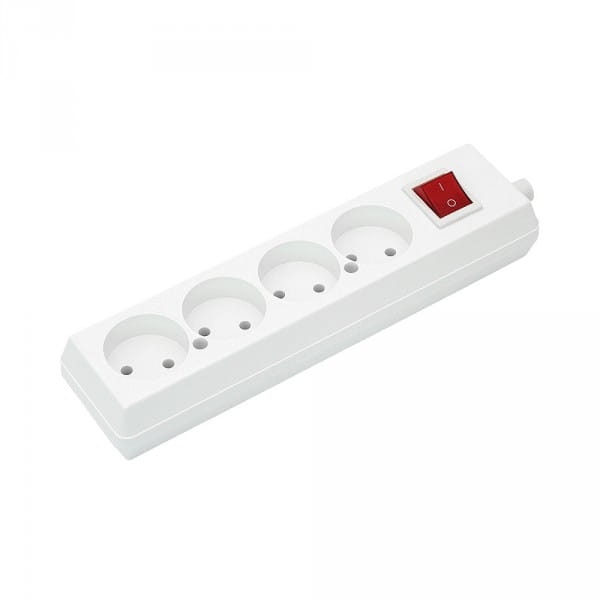 Gniazdo elektryczne przedłużacza z wyłącznikiem; 4x gniazdko