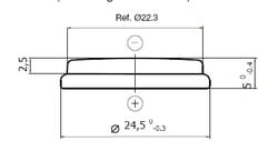 CR 2450N bateria guzikowa litowa 3V , wymiar