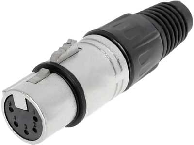 Gniazdo mikrofonowe na przewód XLR, 5 pin