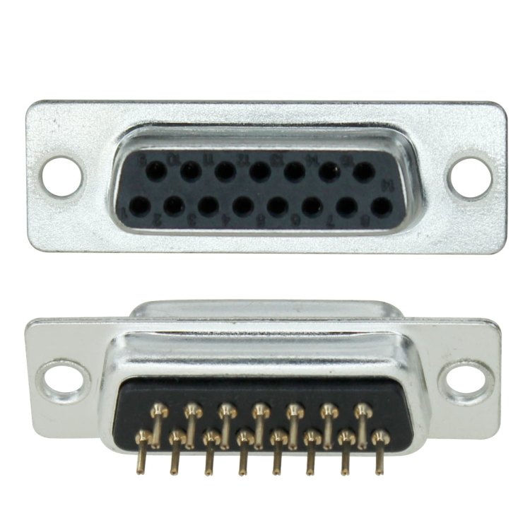 DB15 gniazdo 15-pin proste lutowane do druku D-sub