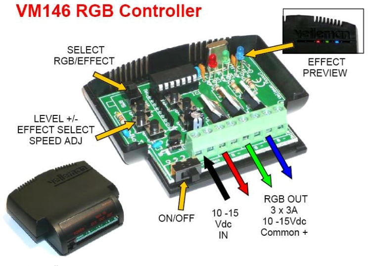 VM145 RGB kontroler 3 kanałowy