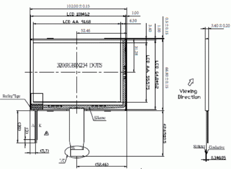 TFT 04i2 Panel wyświetlacz LCD 4,2'' 320xRGBx234