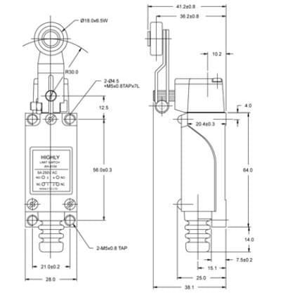 AH 8104 przełącznik krańcowy z rolką