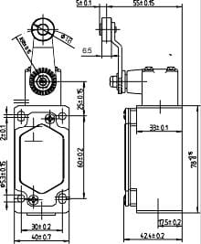 SN6104-SP-C przełącznik krańcowy, wymiary