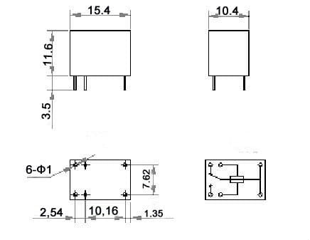 JRC-21F-012; przekaźnik elektromagnetyczny